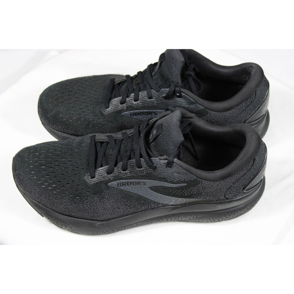 Brooks Mens Ghost 16 Running Shoes Size 12 Wide 2E Black Athletic Sneakers